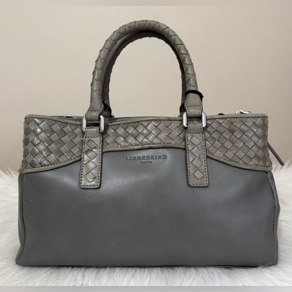 Liebeskind Berlin Woven Leather Georgia Satchel
Tote French Gray NWT